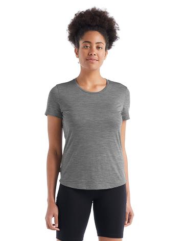 Women's Icebreaker Merino Sphere II Short Sleeve T Shirts Metro Heather | CA 1378HAPK